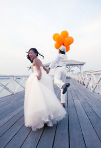 couples of man and women in wedding suit