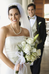 Portrait of bride and groom.